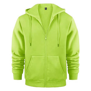 Sudadera con Capucha de Invierno para Hombre, Diseño de Patrón Sólido con Cierre, Tejido de Felpa Francesa Bordada, Material de Poliéster/Algodón - Product Image 1