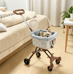 ELEVE Lightweight Waterproof Foldable 4-<b>Wheel</b> Textile Pet Stroller Portable Outdoor Travel Pushchair for <b>Small</b> Dogs & Cats - Product Image 2