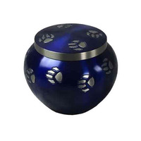 Odyssey Pet Urn Urna de cremación de latón con patrón de pata Estilo Funeral Cenizas Ataúd Urnas de metal