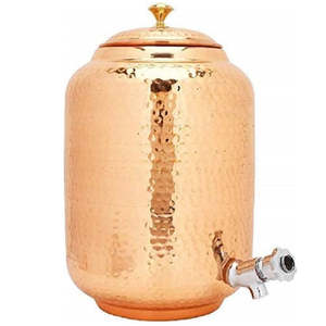 Carafe à eau en cuivre pur écologique avec couvercle, style zen asiatique, multi-usage, vaisselle de mariage pour la maison ou l'exportation - Product Image 1