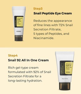 Produits coréens de soins de la peau Cosrx Set Nettoyant pour le visage Sérum pour le visage Crème pour les yeux COSRX Snail Mucin Advanced All About Snail Kit - Product Image 4