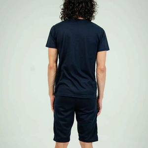 Ropa deportiva de verano de algodón transpirable con logotipo personalizado para hombres, Conjunto de camiseta y pantalones cortos informales para hombres, precio razonable OEM - Product Image 3