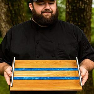 Best Quality Minimalist Resin and Wood <b>Tray</b> Contemporary <b>Organizer</b> for Tabletop Vanity <b>Desk</b> and Daily Essentials At Best Price - Product Image 2