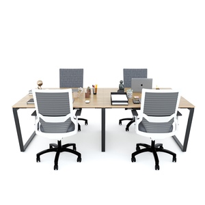 Mesa Moderna Minimalista Tipo Trapecio 240x120cm, Madera Contrachapada Recubierta de Melamina, Patas de Hierro HBTC036 - Product Image 4