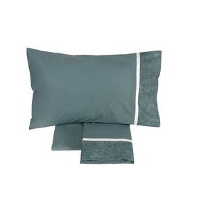 FAZZINI GALUCHAT Queen Size PETROLEUM Color <b>Sheet</b> & <b>Pillowcase</b> <b>Set</b> ITALY FZGAUSHEETSQUSA-273 - Product Image 1