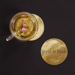 Nuevo juego de posavasos personalizados indios de lujo Diseño clásico Posavasos de acero inoxidable Material de metal Pcs Nuevo conjunto - Product Image 1