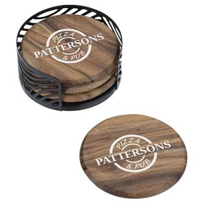 Posavasos de madera de diseño fabuloso con juego de soporte de seis posavasos de piedra de producto de Venta caliente centro de mesa de vajilla de calidad increíble - Product Image 1