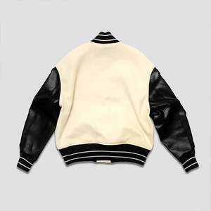 Sweat-shirt de sport unisexe à manches longues conçu en usine sur mesure Varsity Jacket Style Casual Leather Canvas Wholesale Letter - Product Image 2