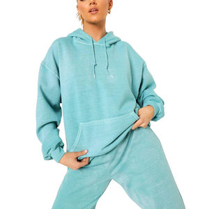 Sweat à capuche léger et décontracté pour femme lavé à l'acide Style High Street Sweats à capuche lavés à l'acide sur mesure pour femmes OEM - Product Image 1