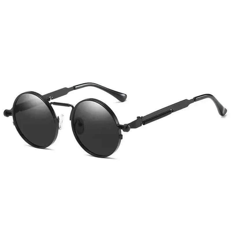 Fme042 विंटेज राउंड पंक धूप चश्मा पुरुषों के लिए पुरुषों के वसंत धातु स्टीमपंक दर्पण सूर्य चश्मा पुरुषों के लिए