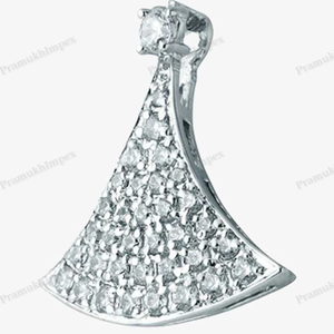 Colgante Clásico en Forma de Campana con Moissanita Chapado en Oro, Diseño Abstracto con Pavé, Joyería Elegante para Regalo Unisex - Product Image 3