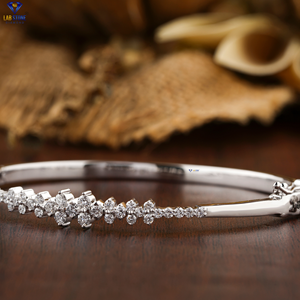 0.839 CT redondo corte brillante diamante 18K oro blanco diamante pulsera Cvd/Hpht diamante joyería - Product Image 2