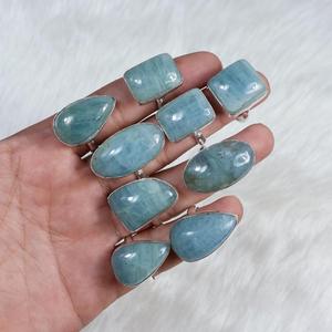 Juego de anillos con bisel de piedras preciosas de cianita Natural para boda, estilo informal, fabricación de joyas de plata, suministro al por mayor a granel - Product Image 6