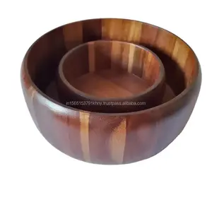 Best Quality Acacia Wooden Bowl for kitchen and Dining use Fruit Bowls By Regal Metal World Available at Best Supply