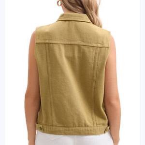 Chaleco Vaquero de Talla Grande Personalizable con Logotipo para Mujer, Diseño Clásico de Invierno, Chaleco Vaquero con Logotipo Personalizado con Estampado para Mujer - Product Image 6