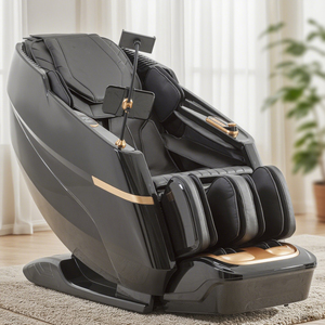Nouveau fauteuil de massage intelligent portable 4D à gravité zéro en cuir ABS+PU, avec support pour téléphone portable, écran LCD et Bluetooth - Product Image 1