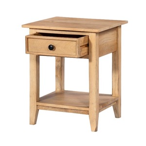 Mesita de noche clásica moderna de 1 cajón, muebles de almacenamiento de madera con estilo para dormitorio y comedor para decoración de apartamentos - Product Image 1