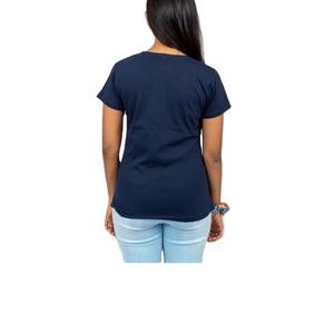 Camisetas de Verano Casuales para Mujer, Manga Corta, Cuello en V, Logotipo Personalizado, Poliéster de Alta Calidad, Último Diseño, OEM HECHO POR HI 2026 - Product Image 3
