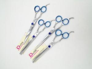 Kit de tijeras para el cuidado de mascotas de 4 Uds., hoja recta, curva y adelgazante, juego de tijeras para cortar el pelo de perro de acero inoxidable con estuche - Product Image 2