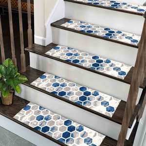 พรมลายเรขาคณิต พรมพิมพ์ลายโบโฮสไตล์ชาติพันธุ์ พรมบางทำความสะอาดง่าย พรมปูพื้น - Product Image 2