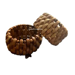 New Arrival 2024 Vintage Adjustable Brown Wooden Bead Stretch Bracelet