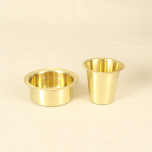 Juego de cafetera tradicional de latón artesanal del sur de la India, acabado mate, para regalar y uso doméstico - Product Image 4