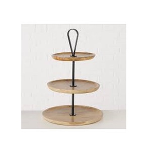 Support à gâteau en bois fait main pour les fêtes de mariage, offrant un design rustique naturel et un support d'affichage solide - Product Image 2