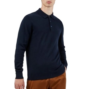 เสื้อโปโลแขนยาวผ้าฝ้ายโพลีเอสเตอร์สำหรับผู้ชายแผนกอล์ฟเสื้อโปโลแขนยาวงานตามสั่ง - Product Image 3