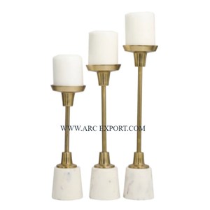 ชุดเชิงเทียนทองเหลืองแข็งมี3ขนาด - Product Image 2