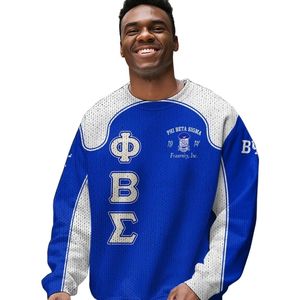 Phi Beta Sigma confraternita maglione 1914 in maglia acrilica lettere greche blu bianco ciniglia Sigma Beta maglione abbigliamento - Product Image 1