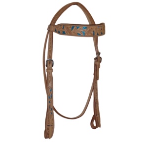 Tête de cheval occidentale de qualité supérieure en cuir de vache américain, motifs gravés à la main, entièrement personnalisable, taille et logo sur mesure - Product Image 1
