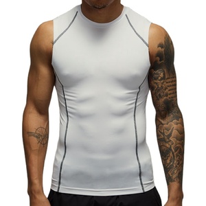 New Fitness Tank Top Men's Compression Breathable Material 90% Spandex 10% Nylon High Stretchy Anti-Shrink Sleeveless <b>Stringer</b> - Product Image 4