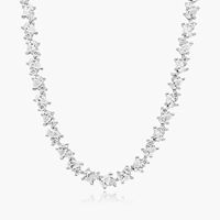 Collar de Diamantes Cultivados en Laboratorio, Oro Blanco de 14K con Baño de Rodio, Corte Brillante, Certificado IGI, Joyería Fina de Lujo para Mujer