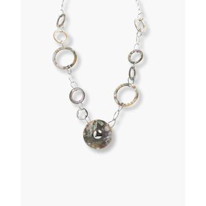 Collier en filigrane plaqué rhodium avec boucle ronde, motif floral et design irrégulier - Product Image 3