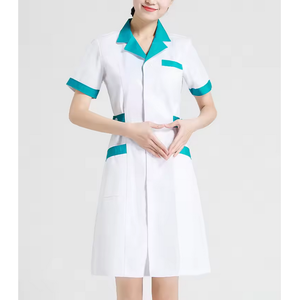 Blouse de laboratoire de base personnalisable pour femmes, longueur régulière, manches courtes blanches pour les hôpitaux comme uniformes - Product Image 6