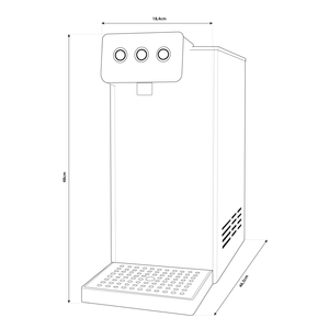 Refroidisseur d'eau électrique chaud et froid Micro Fresh 15L/h avec filtration intégrée pour comptoir, 3 voies, usage hôtelier, fabriqué en Italie, modèle 330435-PR-WH, 500W - Product Image 2