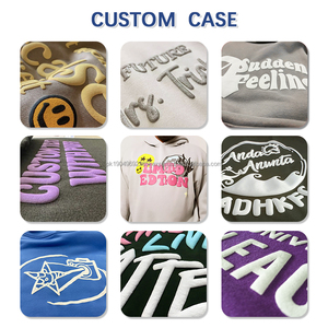 Sudadera con capucha lisa personalizada para hombre, unisex, de algodón grueso, estilo francés, talla americana, holgada, estilo boxy, sudadera con capucha extragrande - Product Image 4