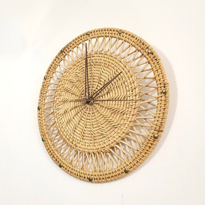 Prix bon marché rotin horloges murales durables horloge murale ronde pour les décorations de chambre - Product Image 2