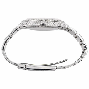 Reloj de Acero Inoxidable para Hombre PJ con Moissanita, Tono Plateado, Esfera Blanca con Diamantes Completos, Engaste Pavé, Logotipo Personalizado, Venta al por Mayor, Marca Privada - Product Image 2