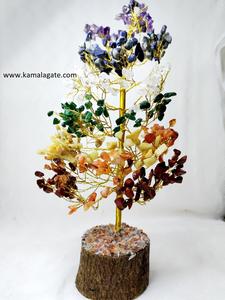 Árbol de piedras preciosas turquesa al por mayor 300 cuentas con raíces de madera decoración del hogar artesanías de piedra semipreciosa - Product Image 2