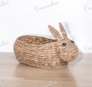 New Design Lovely Rabbit Shape Decorative Ester Rattan Fruit Egg Storage <b>Basket</b> <b>For</b> Nursery Decor & KIds Toys Storage Solution - Product Image 2