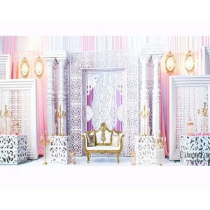 ชุดเวทีในงานแต่งงานสีขาวแบบพรีเมียมชุดเวทีแนวเส้นใยดีไซน์ใหม่สำหรับงานแต่งงานแบบตะวันตก - Product Image 5