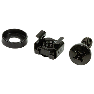 Dadi a gabbia Set di viti per rack da 19 pollici M6 per armadi di rete neri 50 pezzi - Product Image 1