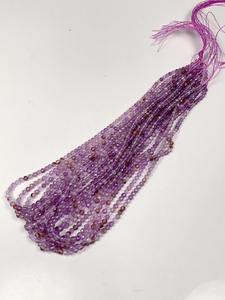 Grade AA Genuine Natural <b>Purple</b> Brown Super Crystal Phantom Amethyst Cacoxenite Quartz Faceted Beads 15.5" Strand 3-4mm - Product Image 3