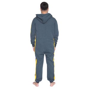 ชุดนอนผู้ชายแบบมีฮู้ดผ้าฟลีซขายส่งยอดนิยม รับผลิตแบบ OEM แบรนด์ของคุณเอง สีตามสั่ง โลโก้ด้านหน้า ผ้าโพลีเอสเตอร์/คอตตอน - Product Image 2