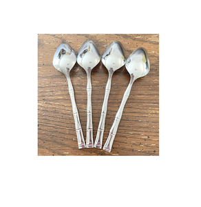 Cuchara de Latón de Primera Calidad, Cubertería de Latón, Cuchara de Lujo para Bodas, Cuchara de Latón de Alta Calidad con Mango de Bambú - Product Image 2