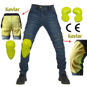 D-Ride Moto Jeans de moto en denim bleu pour homme, homologués CE, protection des genoux et des hanches, séchage rapide, respirant, flexibilité, confort, OEM - Product Image 1