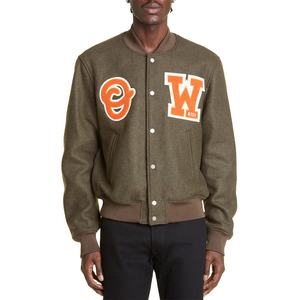 2025 hommes lourds de haute qualité Letterman veste usine en gros hiver en plein air bombardier porter - Product Image 5