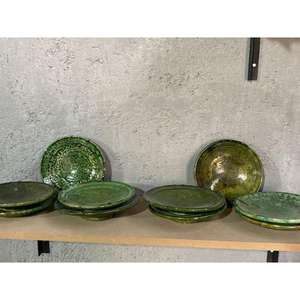 Tazón de Cerámica Artesanal Marroquí Tamegroute con Esmalte Verde, Artesanía Bereber Vintage, Decoración para el Hogar, Regalo - Product Image 1