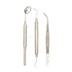 Juego de Examen Quirúrgico Dental Astrin, Kit de 3 Piezas, Espejo, Sonda, Pinzas, Acero Inoxidable Azul, Instrumentos Quirúrgicos Manuales, CE - Product Image 1